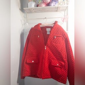 Vintage White Stag (by Liz c.) heavy quilted red jacket